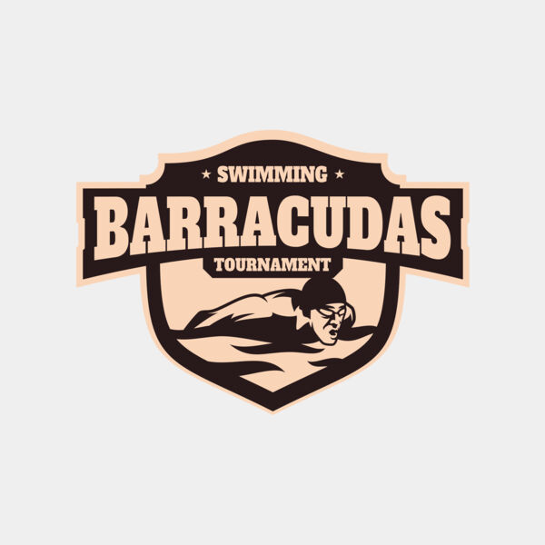 Barracudas Swimming Tournament logo template Thumbnail